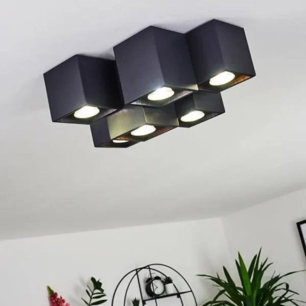 hofstein Plafonnier Karaka Noir, 6 lumières* Lampes Modernes