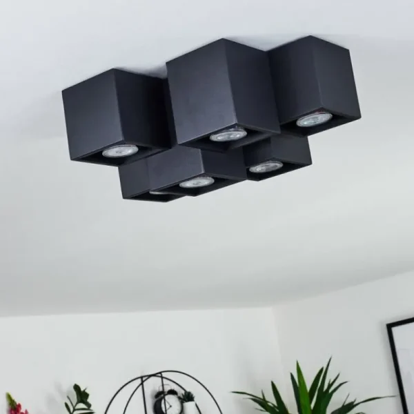 hofstein Plafonnier Karaka Noir, 6 lumières* Lampes Modernes