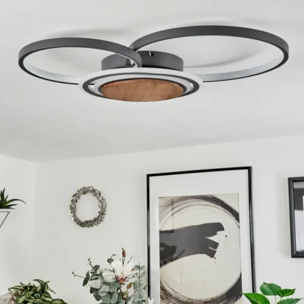 hofstein Plafonnier Kassambene LED Anthracite, Écru, 1 lumière* Lampes Modernes