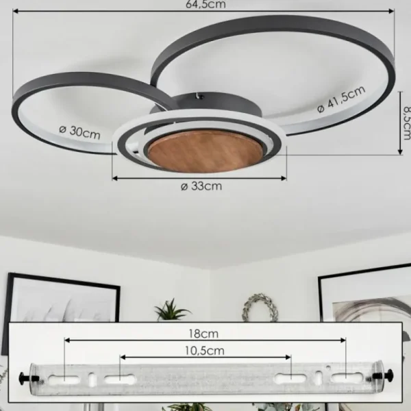 hofstein Plafonnier Kassambene LED Anthracite, Écru, 1 lumière* Lampes Modernes