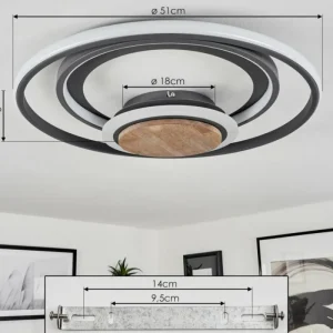 hofstein Plafonnier Kassambene LED Anthracite, Écru, 1 lumière* Lampes Modernes