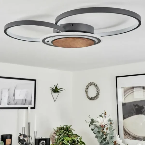 hofstein Plafonnier Kassambene LED Anthracite, Écru, 1 lumière* Lampes Modernes
