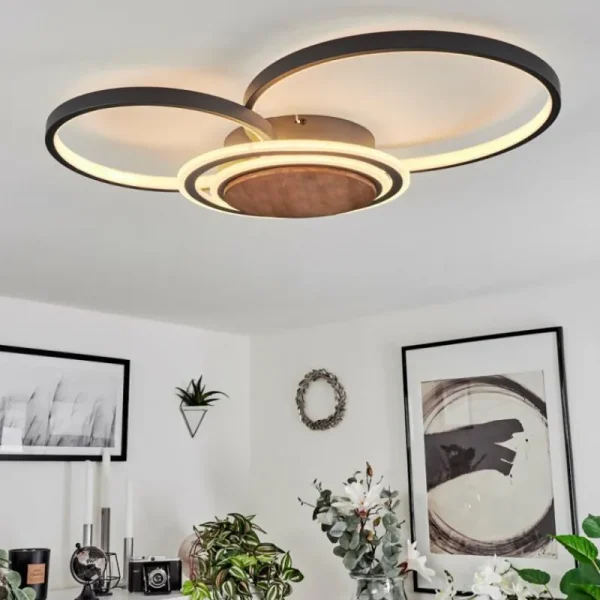 hofstein Plafonnier Kassambene LED Anthracite, Écru, 1 lumière* Lampes Modernes