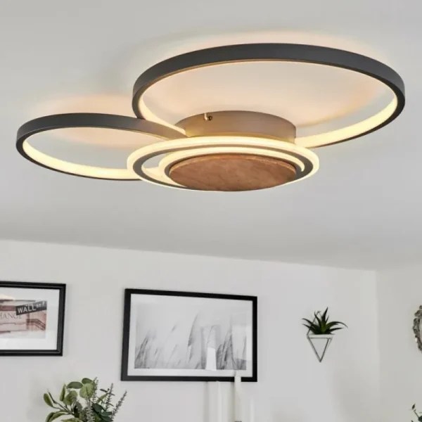 hofstein Plafonnier Kassambene LED Anthracite, Écru, 1 lumière* Lampes Modernes
