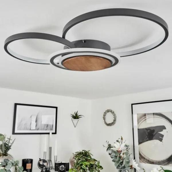 hofstein Plafonnier Kassambene LED Anthracite, Écru, 1 lumière* Lampes Modernes