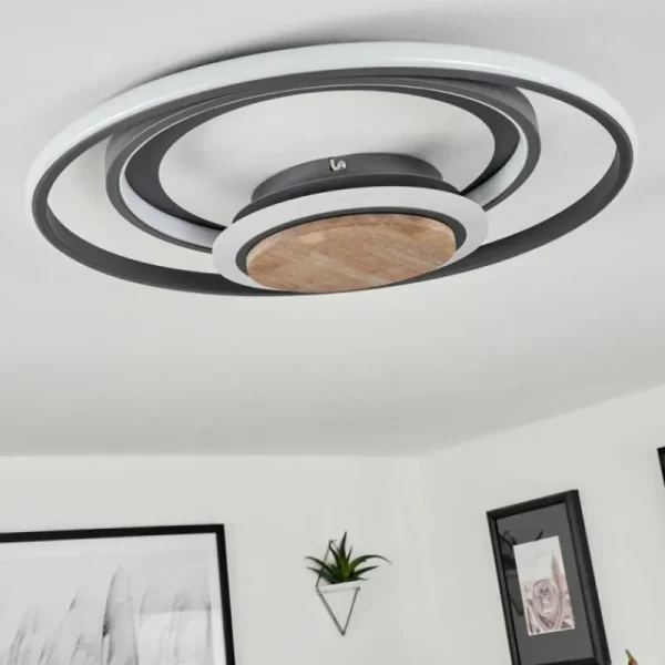 hofstein Plafonnier Kassambene LED Anthracite, Écru, 1 lumière* Lampes Modernes