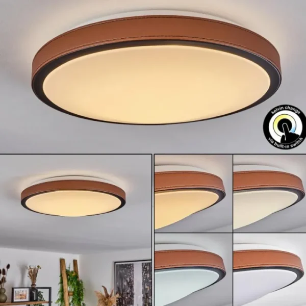 hofstein Plafonnier Kelva LED Brun, Noir, Blanc, 1 lumière* Lampes Modernes