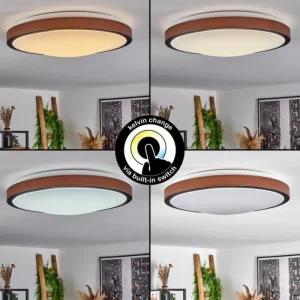 hofstein Plafonnier Kelva LED Brun, Noir, Blanc, 1 lumière* Lampes Modernes