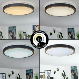 hofstein Plafonnier Kelva LED Vieux laiton, Noir, Blanc, 1 lumière* Lampes Modernes