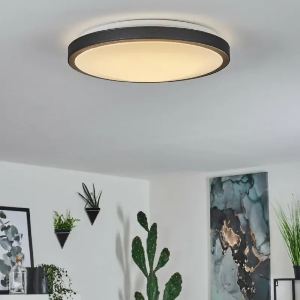hofstein Plafonnier Kelva LED Vieux laiton, Noir, Blanc, 1 lumière* Lampes Modernes