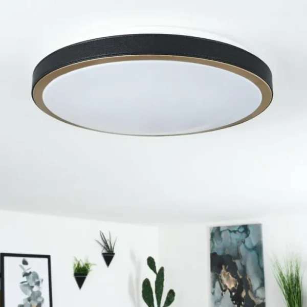 hofstein Plafonnier Kelva LED Vieux laiton, Noir, Blanc, 1 lumière* Lampes Modernes