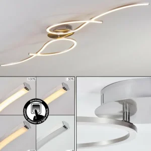 hofstein Plafonnier Kereita LED Nickel mat, 1 lumière* Lampes Modernes