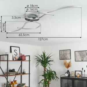hofstein Plafonnier Kereita LED Nickel mat, 1 lumière* Lampes Modernes