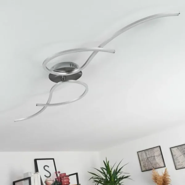 hofstein Plafonnier Kereita LED Nickel mat, 1 lumière* Lampes Modernes