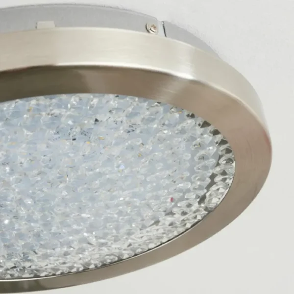 hofstein Plafonnier Kerns LED Nickel mat, 1 lumière* Lampes En Verre