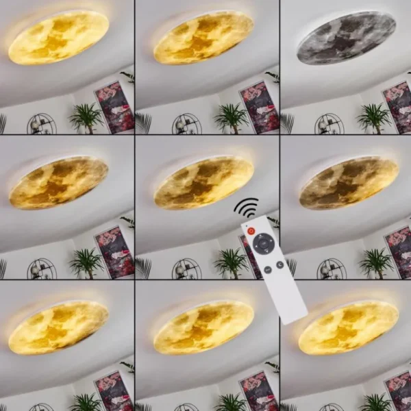 hofstein Plafonnier Keru LED Blanc, 1 lumière, Télécommandes* Lampes Modernes