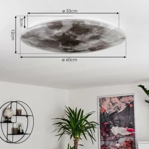 hofstein Plafonnier Keru LED Blanc, 1 lumière, Télécommandes* Lampes Modernes