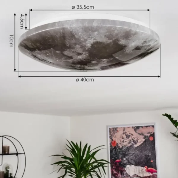 hofstein Plafonnier Keru LED Blanc, 1 lumière, Télécommandes* Lampes Modernes