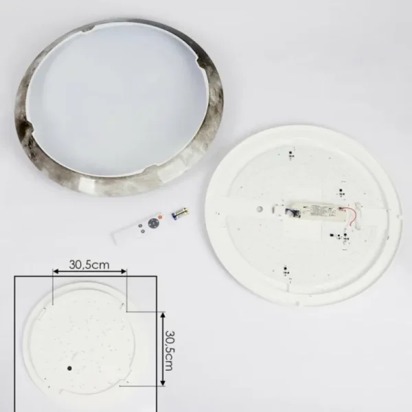hofstein Plafonnier Keru LED Blanc, 1 lumière, Télécommandes* Lampes Modernes