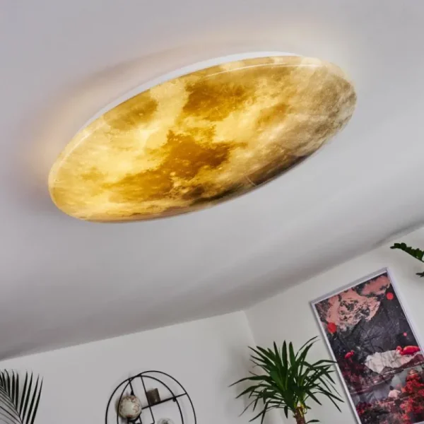 hofstein Plafonnier Keru LED Blanc, 1 lumière, Télécommandes* Lampes Modernes