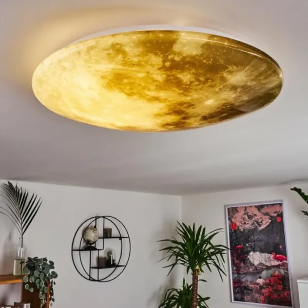 hofstein Plafonnier Keru LED Blanc, 1 lumière, Télécommandes* Lampes Modernes