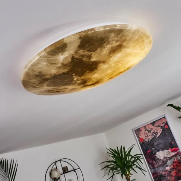 hofstein Plafonnier Keru LED Blanc, 1 lumière, Télécommandes* Lampes Modernes