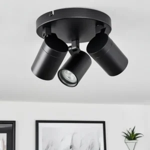 hofstein Plafonnier Khnar Noir, 3 lumières* Lampes En Verre