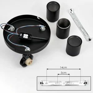 hofstein Plafonnier Khnar Noir, 3 lumières* Lampes En Verre