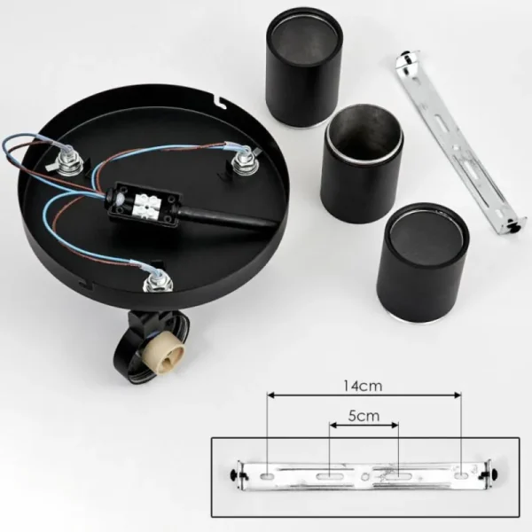 hofstein Plafonnier Khnar Noir, 3 lumières* Lampes En Verre