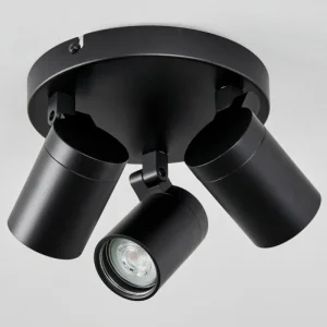 hofstein Plafonnier Khnar Noir, 3 lumières* Lampes En Verre