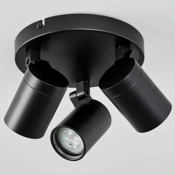 hofstein Plafonnier Khnar Noir, 3 lumières* Lampes En Verre