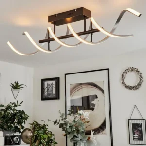 hofstein Plafonnier Khovet LED Noir, 1 lumière* Lampes Modernes