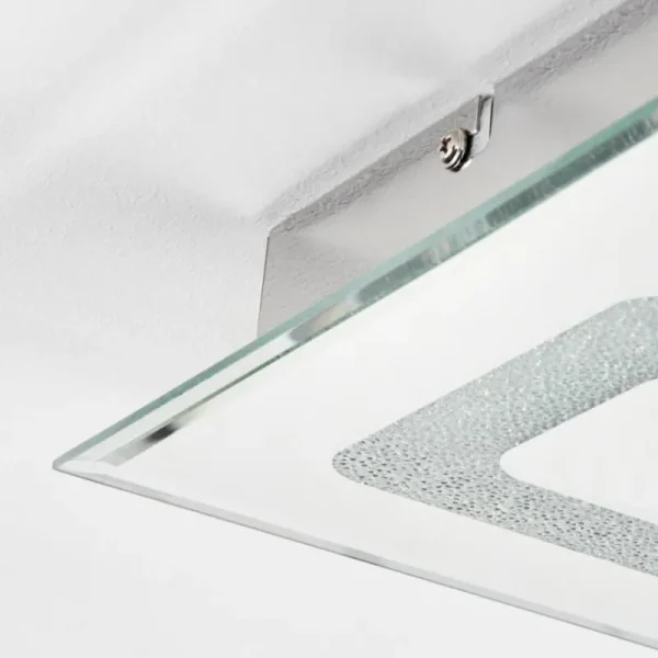 hofstein Plafonnier Kingsta LED Chrome, 1 lumière* Lampes En Verre