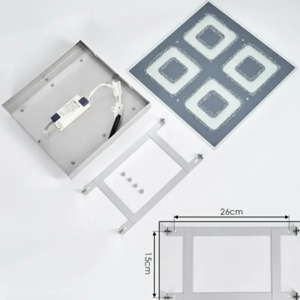 hofstein Plafonnier Kingsta LED Chrome, 1 lumière* Lampes En Verre