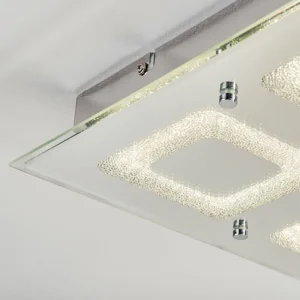 hofstein Plafonnier Kingsta LED Chrome, 1 lumière* Lampes En Verre