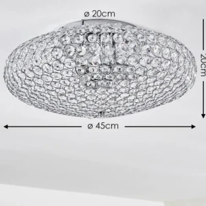 hofstein Plafonnier Klamila Chrome, 3 lumières* Lampes En Verre
