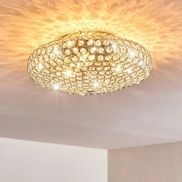 hofstein Plafonnier Klamila Chrome, 3 lumières* Lampes En Verre