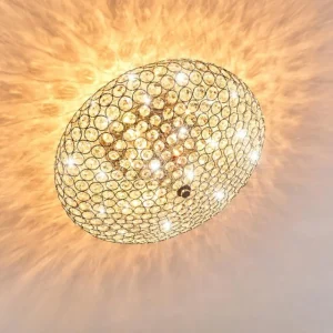 hofstein Plafonnier Klamila Chrome, 3 lumières* Lampes En Verre