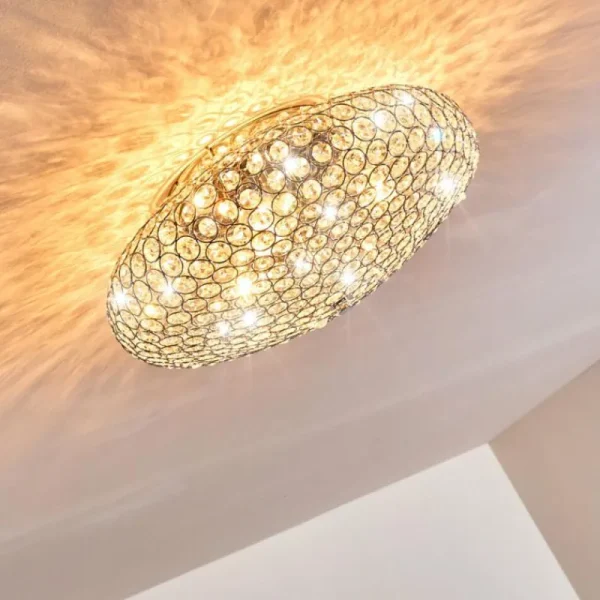 hofstein Plafonnier Klamila Chrome, 3 lumières* Lampes En Verre