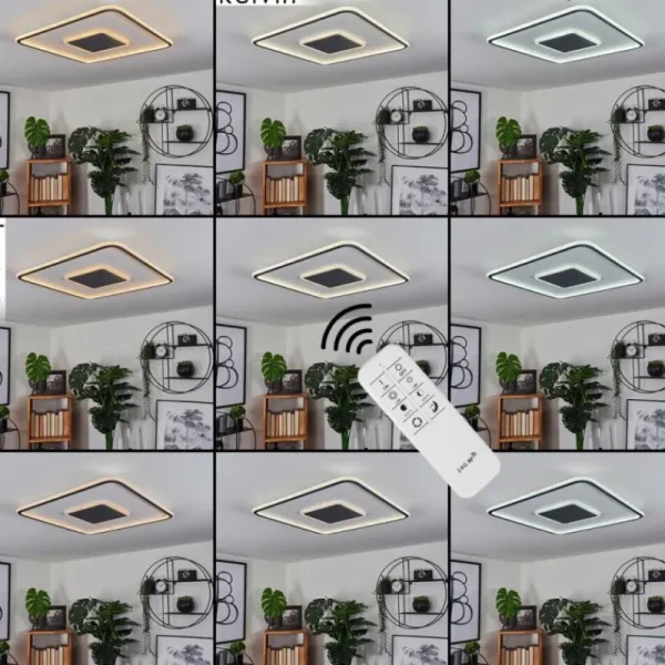 hofstein Plafonnier Kolo LED Blanc, 1 lumière, Télécommandes* Lampes Modernes
