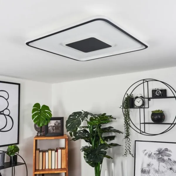 hofstein Plafonnier Kolo LED Blanc, 1 lumière, Télécommandes* Lampes Modernes