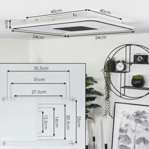 hofstein Plafonnier Kolo LED Blanc, 1 lumière, Télécommandes* Lampes Modernes