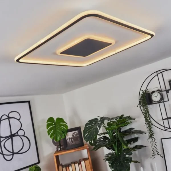 hofstein Plafonnier Kolo LED Blanc, 1 lumière, Télécommandes* Lampes Modernes