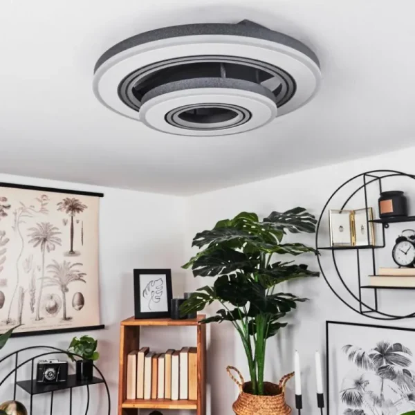 hofstein Plafonnier Kolo LED Gris, Blanc, 1 lumière, Télécommandes* Lampes Modernes