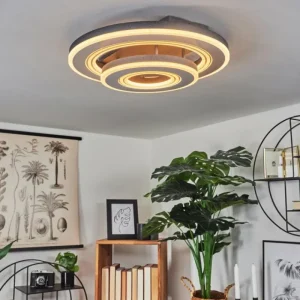 hofstein Plafonnier Kolo LED Gris, Blanc, 1 lumière, Télécommandes* Lampes Modernes