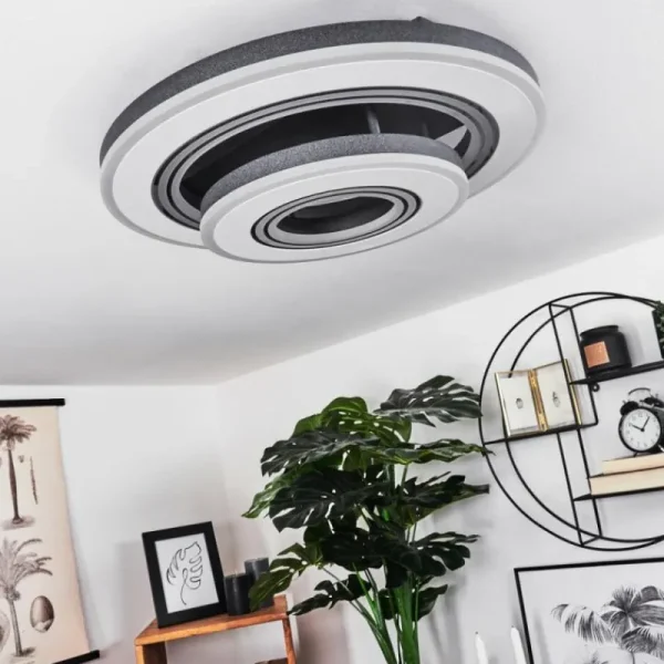 hofstein Plafonnier Kolo LED Gris, Blanc, 1 lumière, Télécommandes* Lampes Modernes