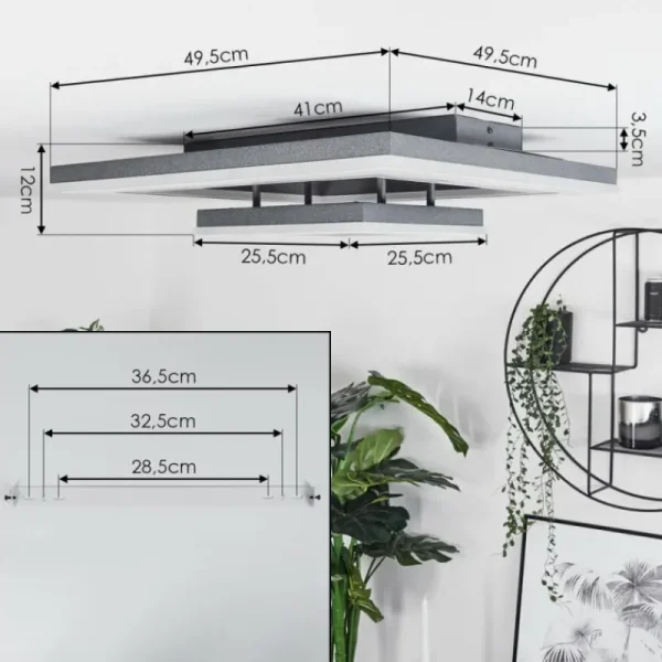 hofstein Plafonnier Kolo LED Noir, Blanc, 1 lumière* Lampes Modernes