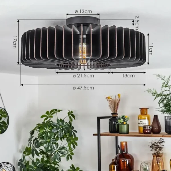 hofstein Plafonnier Konbongou Noir, 1 lumière* Lampes Modernes
