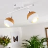hofstein Plafonnier Kotaoa LED Bois clair, Blanc, 2 lumières* Lampes Modernes
