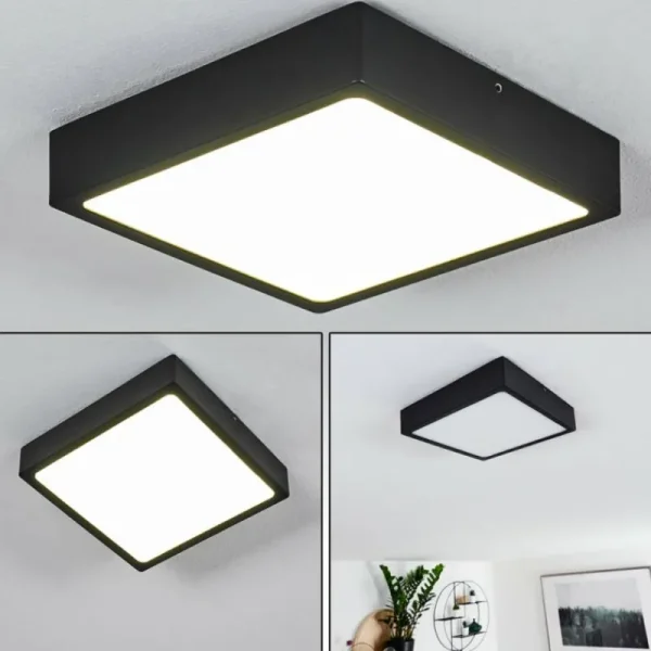 hofstein Plafonnier Kragos LED Noir, 1 lumière* Lampes Modernes